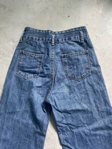 Wide Leg Blue Denim Jeans