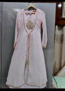 INDDUS -  Pink Set with Gold Border