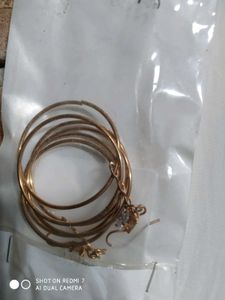 Set of Gold Tone Hoop Bangles