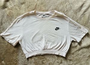 Nike Women's White Cropped T-Shirt