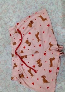 Cute Dachshund & Heart Pajama Shorts