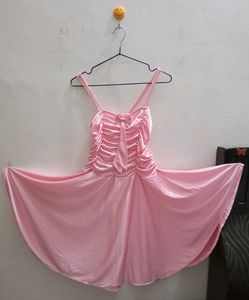 Pink Satin Babydoll Nighty
