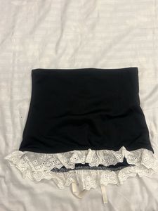 Black Lace Trim Tube Top