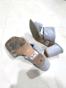 Light Blue Heeled Mules