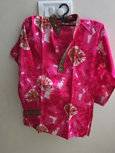 Vibrant Pink Tie-Dye Kurta