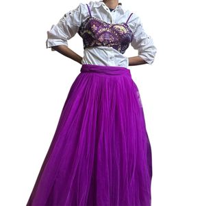 Purple Lehenga & Embellished Top