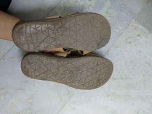 Used Comfortable Tan Slip-On Sandals