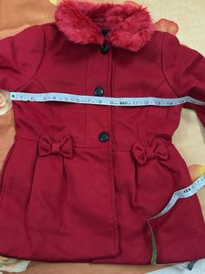 Red Girls Coat with Fur Collar