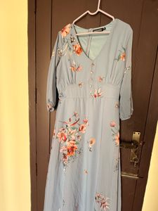 Light Blue Floral Maxi Dress