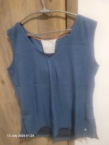 Cecil Blue Sleeveless Top