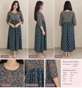 Teal blue beautiful Print Kurta
