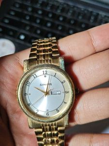 Sonata Analog Watch - Gold Tone
