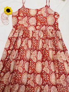 Ethnic motifs print A-line Midi dress