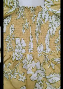 Yellow Floral Midi Dress