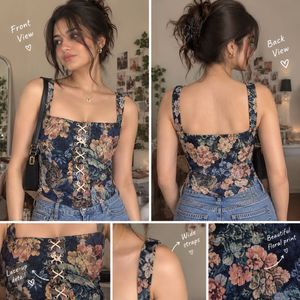Vintage Floral Corset Top