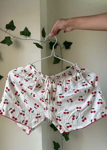 Cute Cherry Print Pajama Shorts