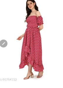 Chic Red &amp; White Zigzag Print Kurta