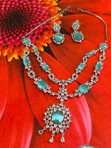 Stunning Teal Gemstone Jewellery Set+freebie