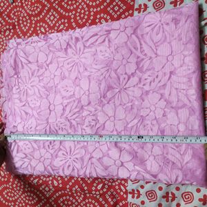 Baby pink Chikon Kari saree with blouse piece