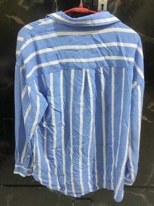 Blue &amp; White Striped Button-Up Shirt