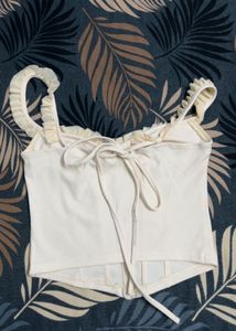 CLEARANCE SALE!! Cream Corset Top with Ruffles