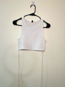 White Ribbed Tank Top