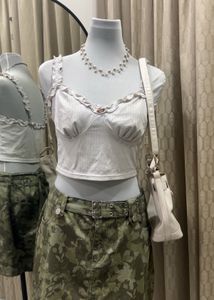 Flower Ruffle Crop Top