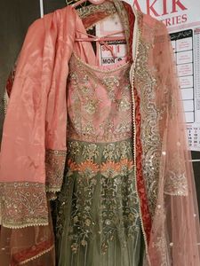 Elegant Peach Embroidered Kurta Set