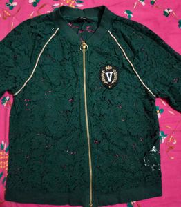 Vero Moda Zip-Front Lace Jacket