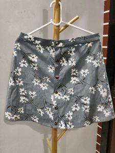 Floral A-line Button-Up Skirt