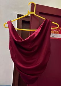Maroon Cowl Neck Top