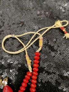 Red Beaded Necklace and Earring Set ♥️