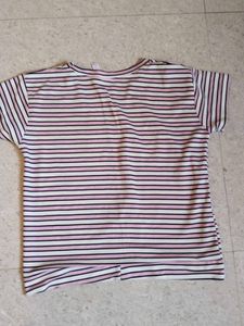 Striped Knot Front T-Shirt