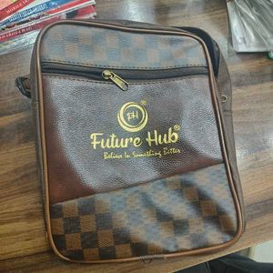 Brown Textured Tote Bag