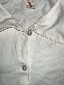 White Printed Short Sleeve Shirt