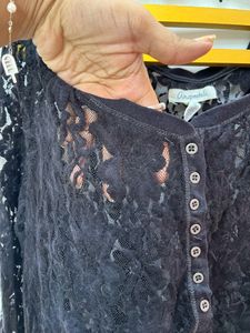 Sheer Floral Black Top
