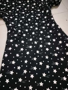 Cute Star Print Black Dress