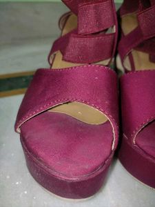 Women's Burgundy/Maroon Heels Sandals | UK/Ind 6