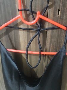 Satin Halter Neck Crop Top
