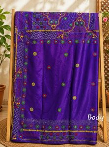 💜 Lambani Stitch on Royal Violet Silk Saree