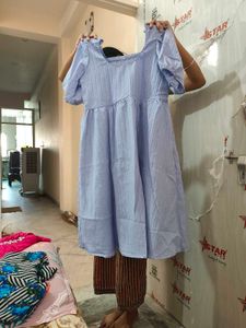 Lavender Puff Sleeve Midi Dress