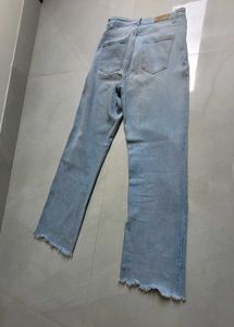High Waisted Wide Leg Light Wash Jeans