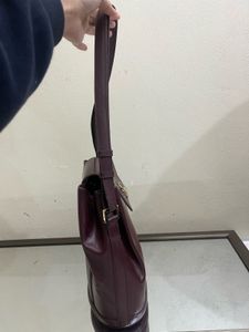 Louis Quatorze Burgundy Leather Shoulder Bag
