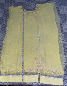 Elegant Yellow Set with Intricate Embellishm