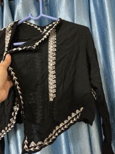 Boho Embroidered Black Jacket