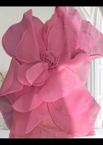 luxury Stunning Pink Floral Party Dress