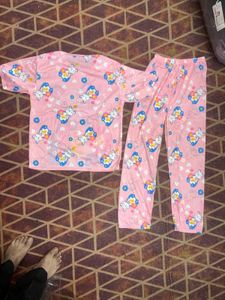 Cute Bear Pink Pajama Set