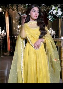 Vibrant Yellow Anarkali Suit Set