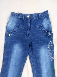 Women's Blue Pinstripe Skinny Jeans.