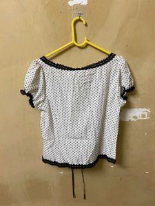 Polka Dot Buttoned Top